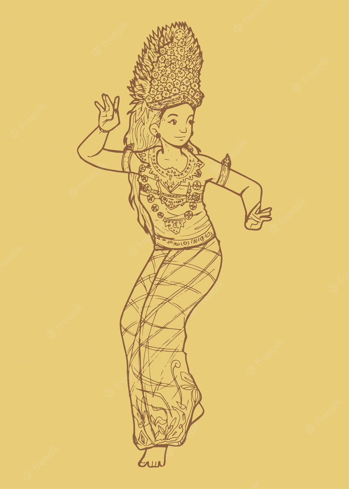 Detail Tari Bali Vector Nomer 11