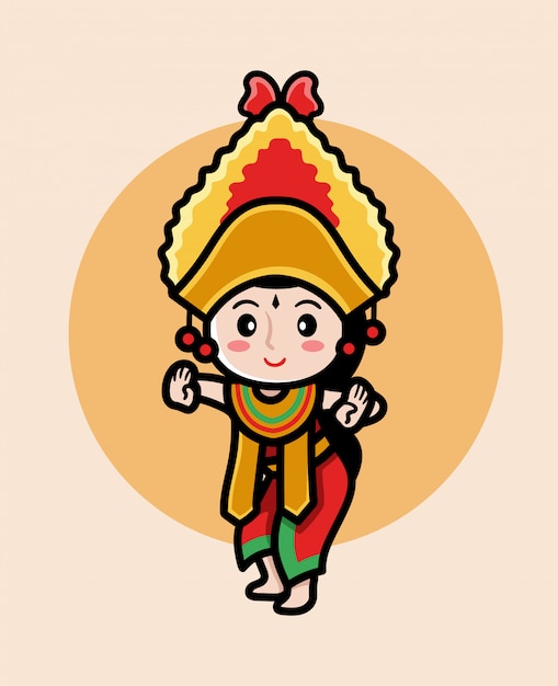 Detail Tari Bali Vector Nomer 13
