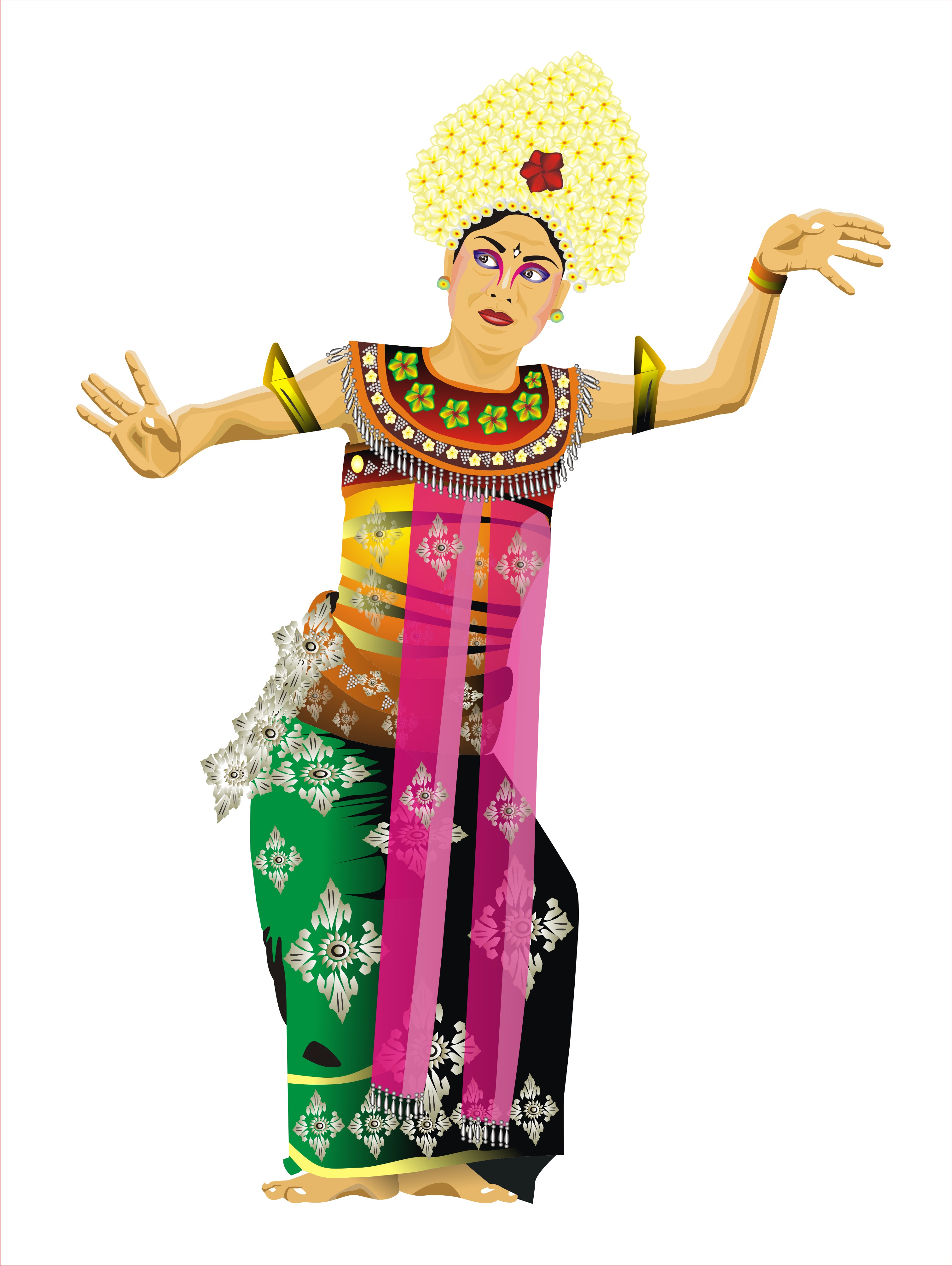 Detail Tari Bali Vector Nomer 25