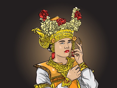 Detail Tari Bali Vector Nomer 5