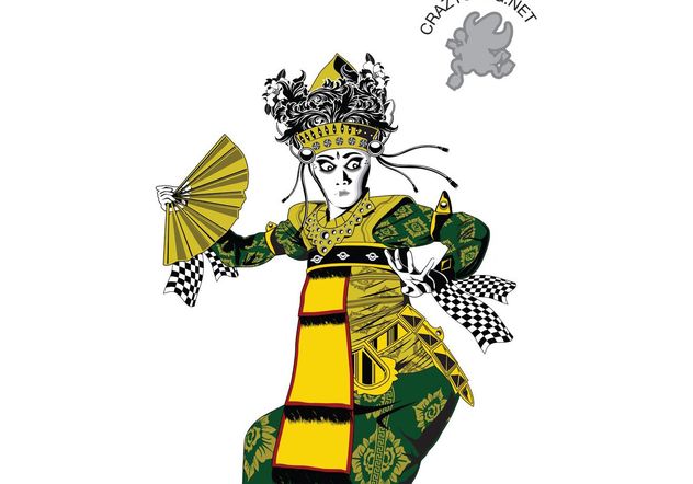 Detail Tari Bali Vector Nomer 8