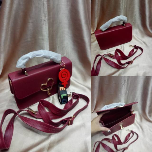 Detail Tas Merah Maroon Nomer 2