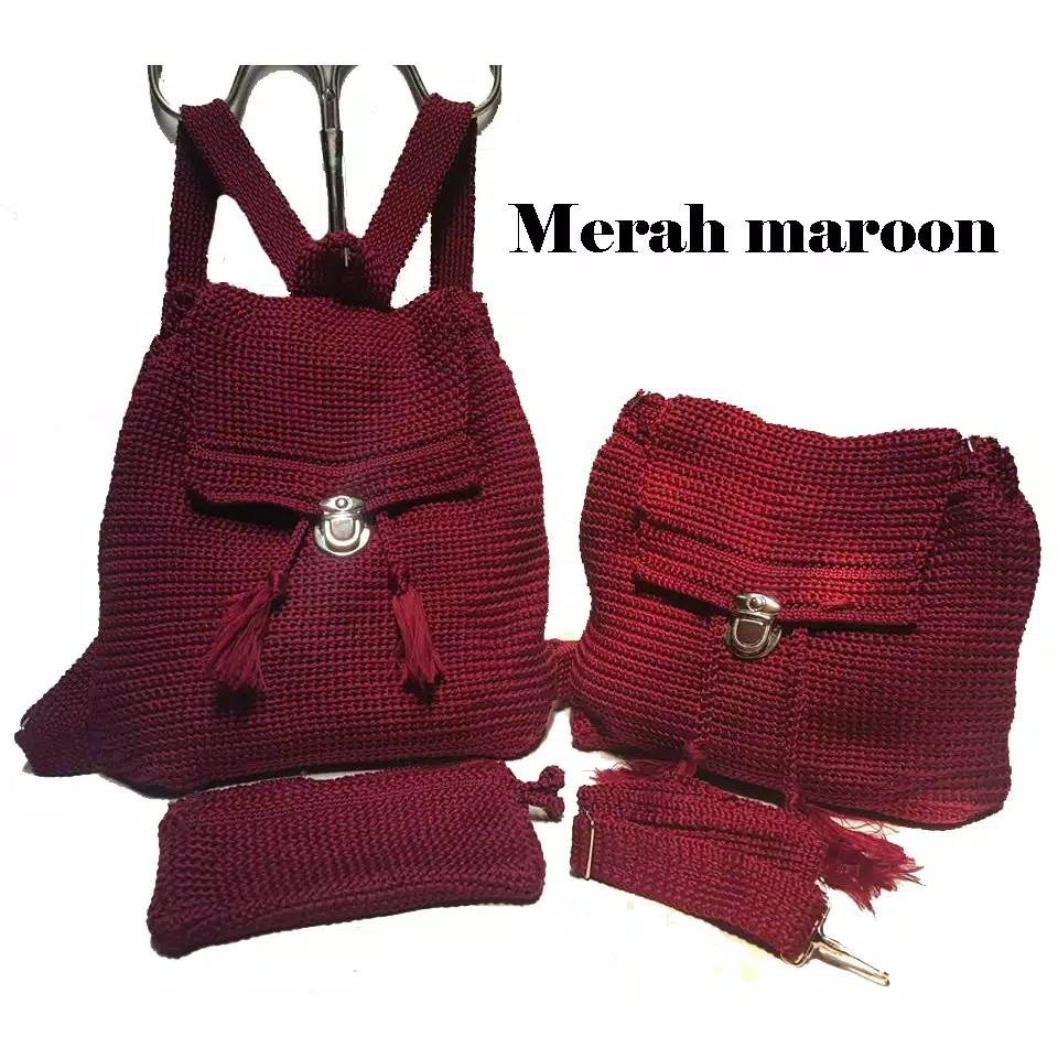 Detail Tas Merah Maroon Nomer 44