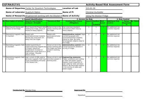 Detail Task Based Risk Assessment Template Nomer 3