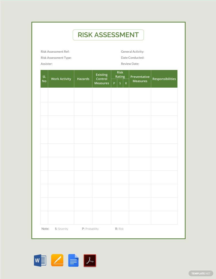 Detail Task Based Risk Assessment Template Nomer 28