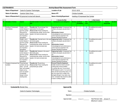 Detail Task Based Risk Assessment Template Nomer 54