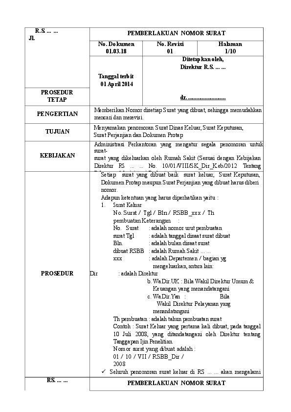 Detail Tata Cara Penomoran Surat Nomer 46