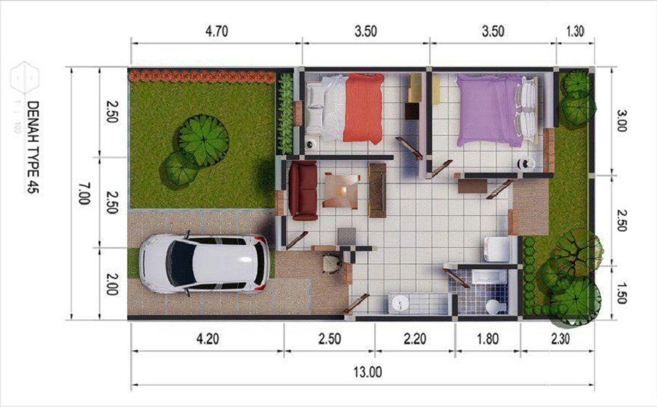 Detail Tata Ruang Rumah Type 22 Nomer 17