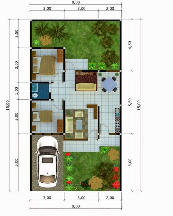 Detail Tata Ruang Rumah Type 42 Nomer 19