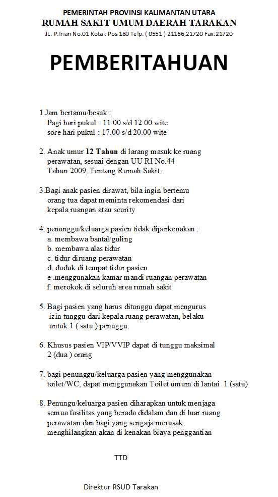 Detail Tata Tertib Pengunjung Rumah Sakit Nomer 10