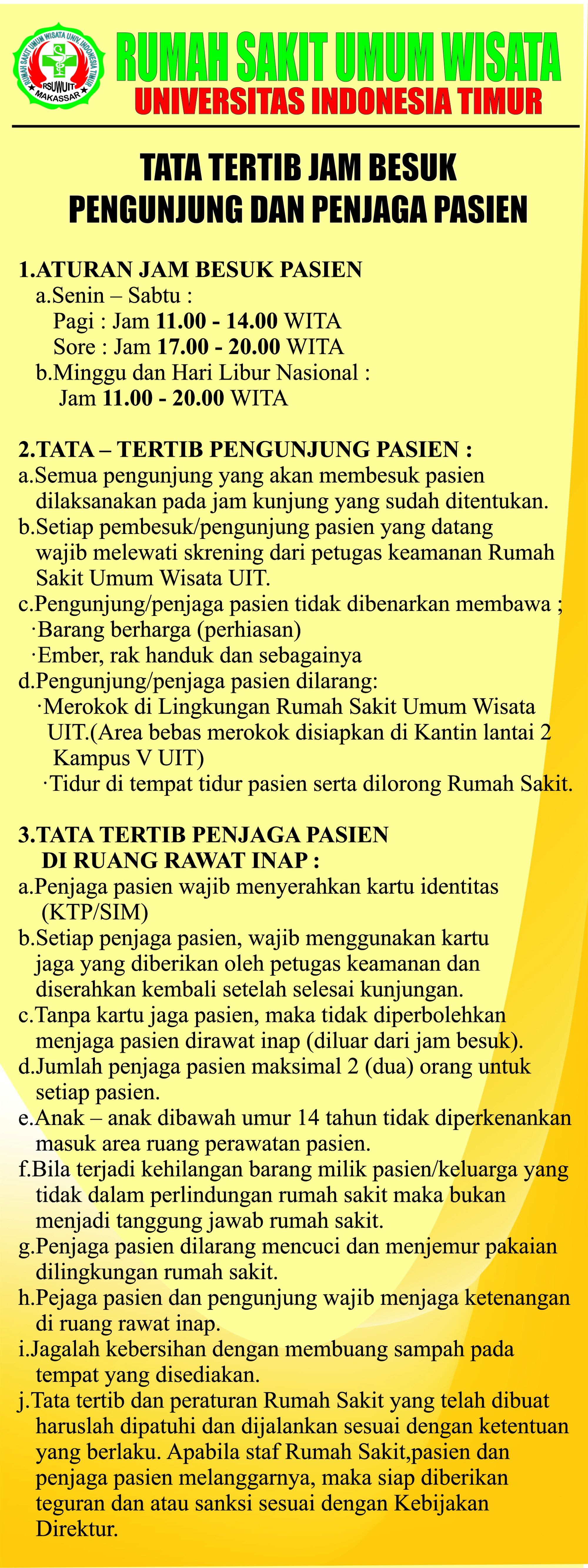 Detail Tata Tertib Pengunjung Rumah Sakit Nomer 33