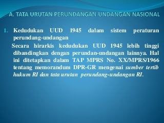 Detail Tata Urutan Perundang Undangan Nasional Nomer 47