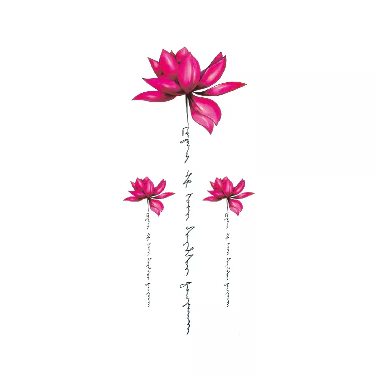 Detail Tato Bunga Lotus Nomer 21