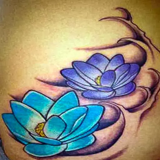Detail Tato Bunga Lotus Nomer 34