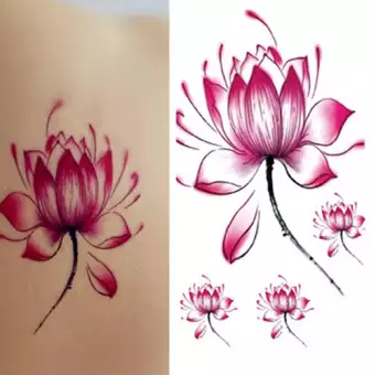 Detail Tato Bunga Lotus Nomer 38