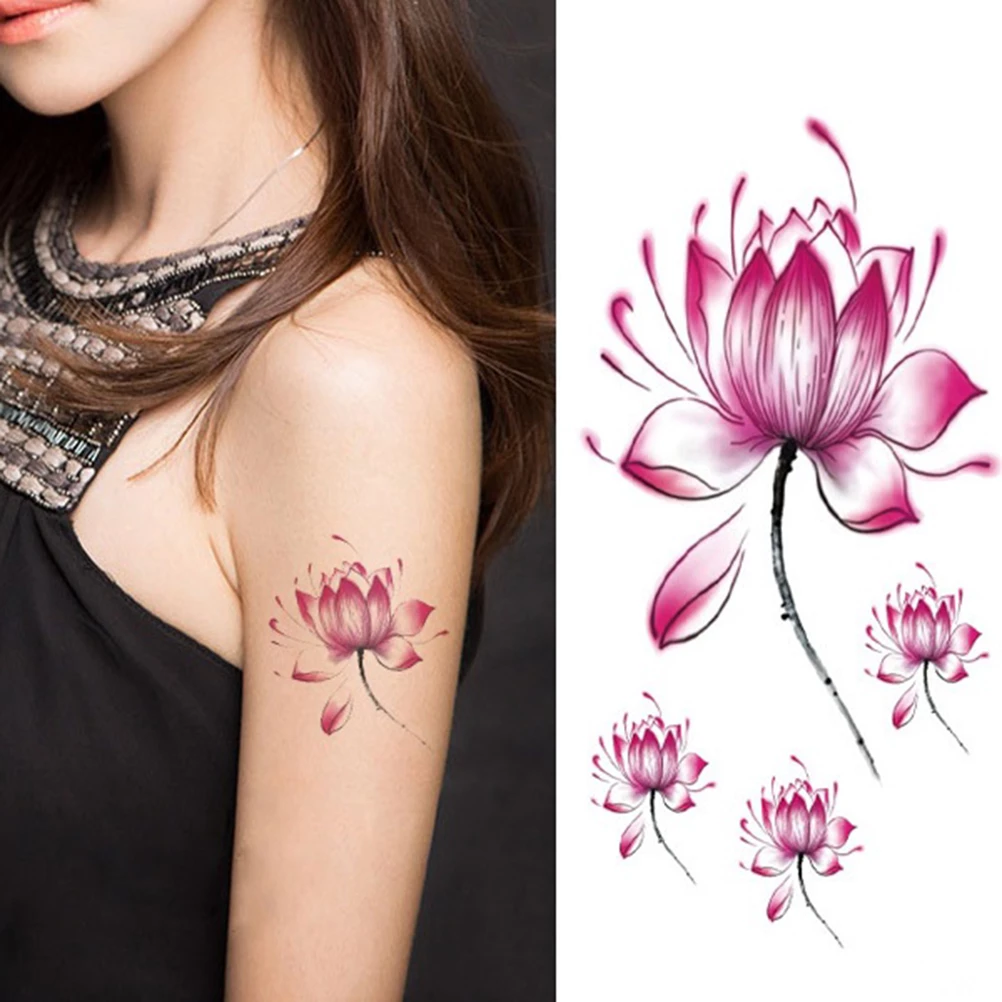 Detail Tato Bunga Lotus Nomer 8