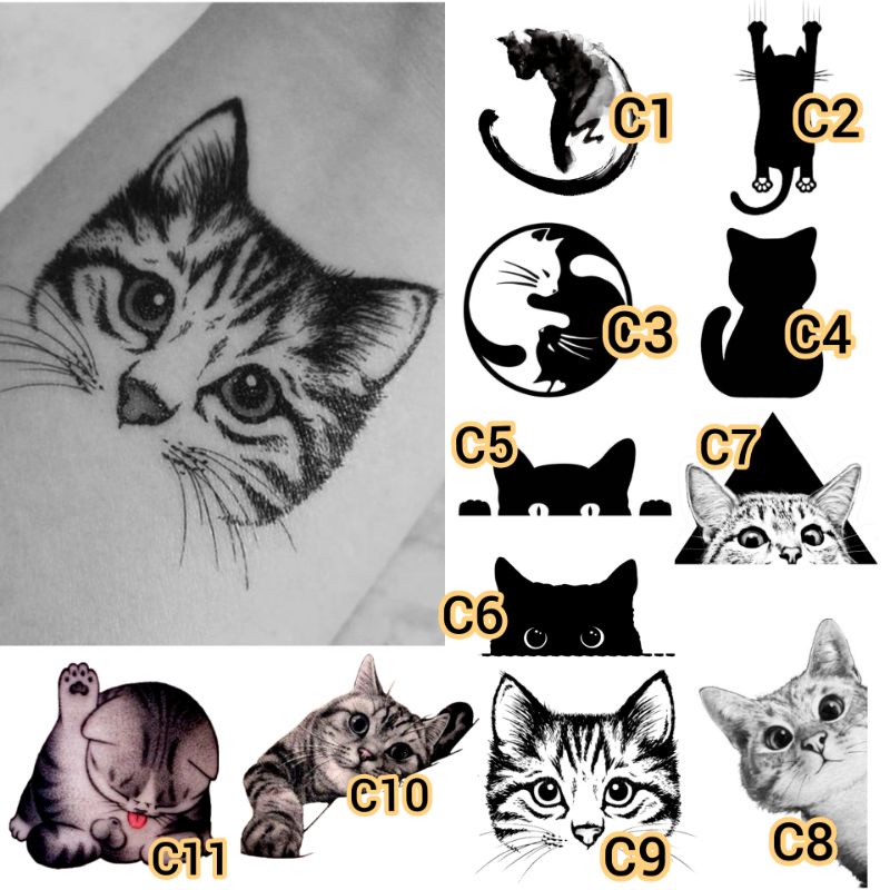 Detail Tato Gambar Kucing Nomer 3