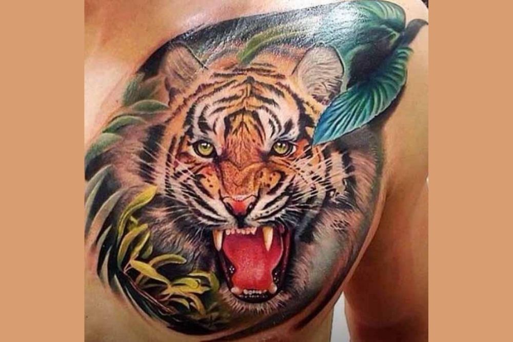 Detail Tato Harimau Di Dada Nomer 11