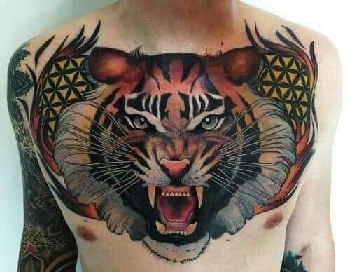 Detail Tato Harimau Di Dada Nomer 38