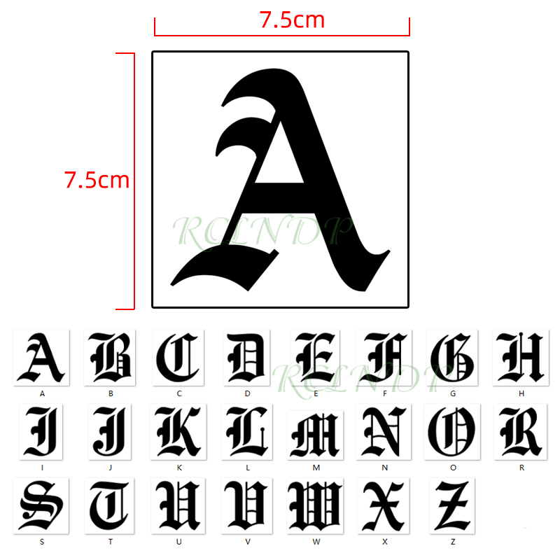 Detail Tato Huruf Nomer 46