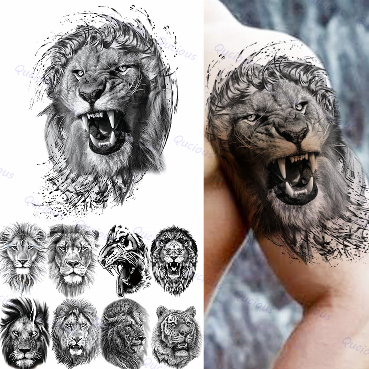 Detail Tato Kepala Singa Nomer 9