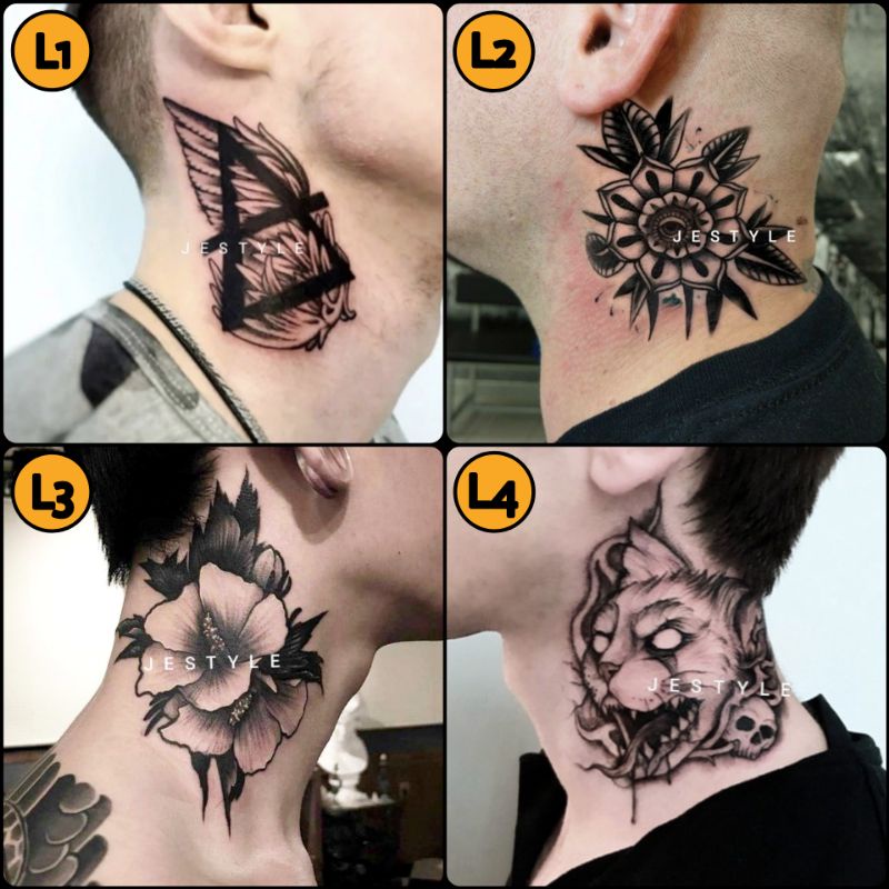 Detail Tato Leher Keren Nomer 2