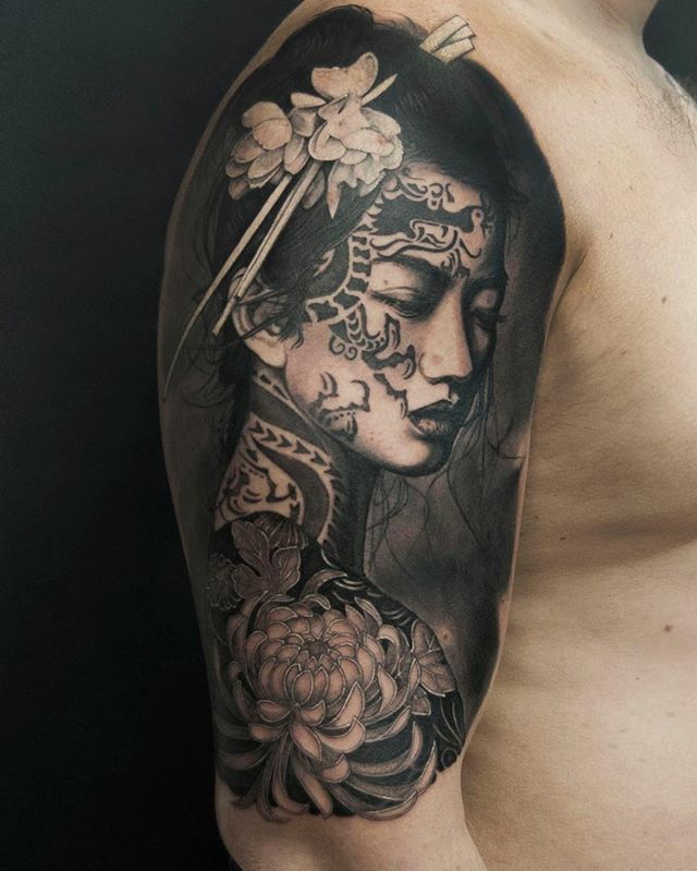 Detail Tattoo Geisha Jepang Nomer 27