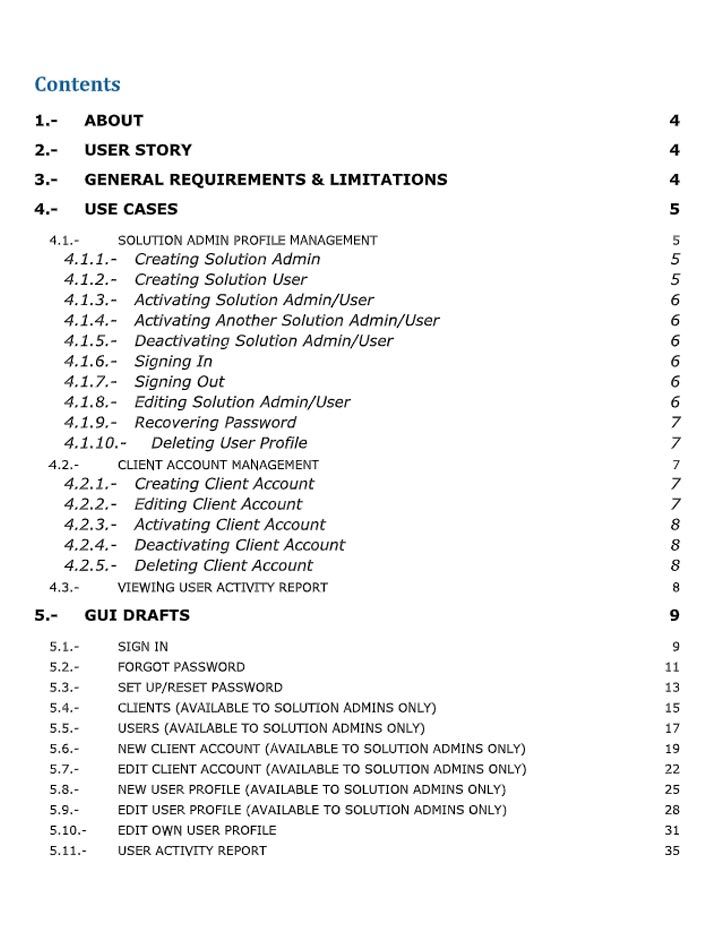 Detail Technical Specification Template Nomer 10