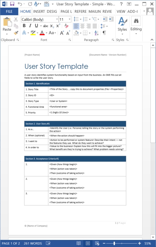 Detail Technical Story Template Nomer 6