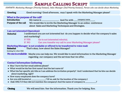 Detail Telesales Script Template Nomer 7