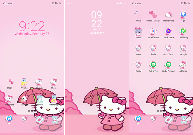 Detail Tema Hp Android Hello Kitty Nomer 9