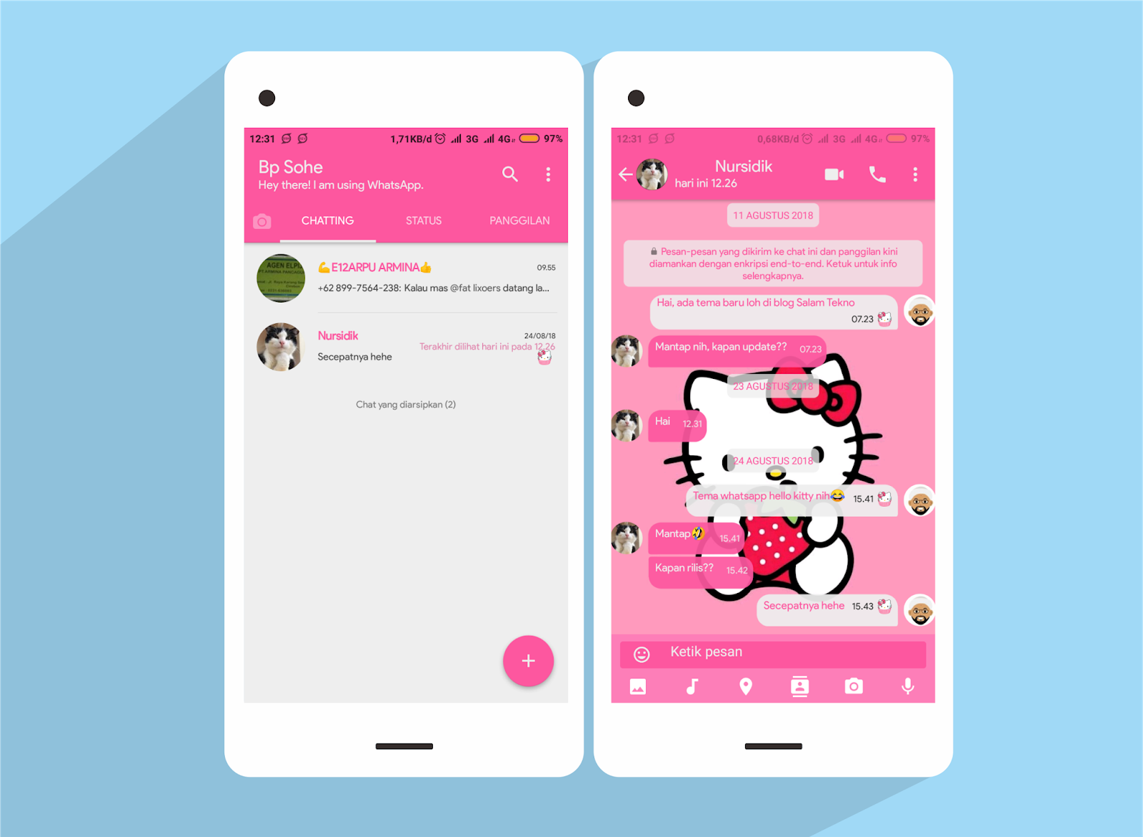 Detail Tema Whatsapp Hello Kitty Nomer 26