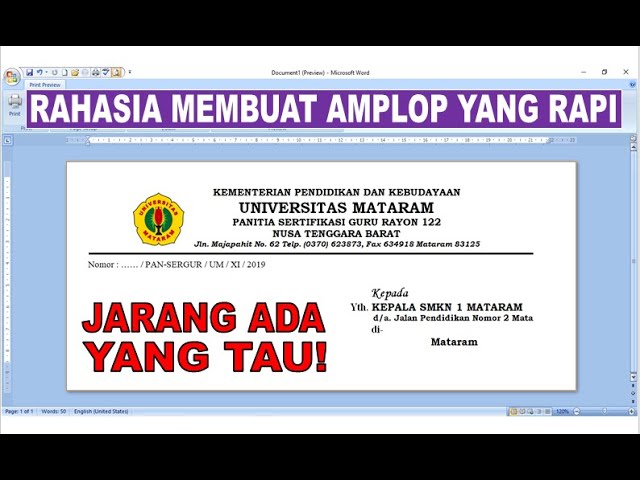 Detail Template Amplop Surat Nomer 19