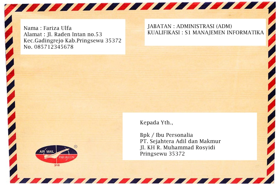 Detail Template Amplop Surat Nomer 22