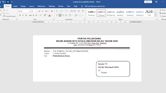 Detail Template Amplop Surat Nomer 6