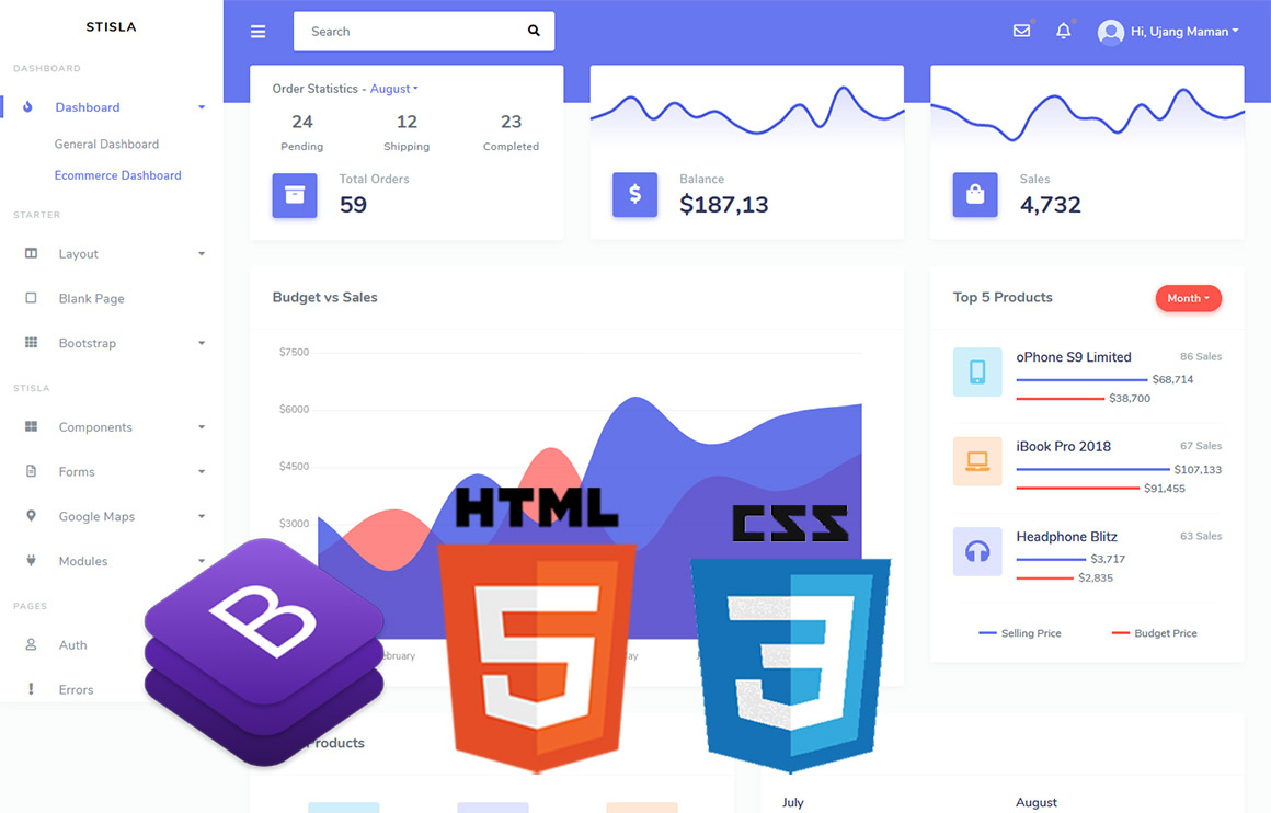 Detail Template Backend Admin Free Nomer 33