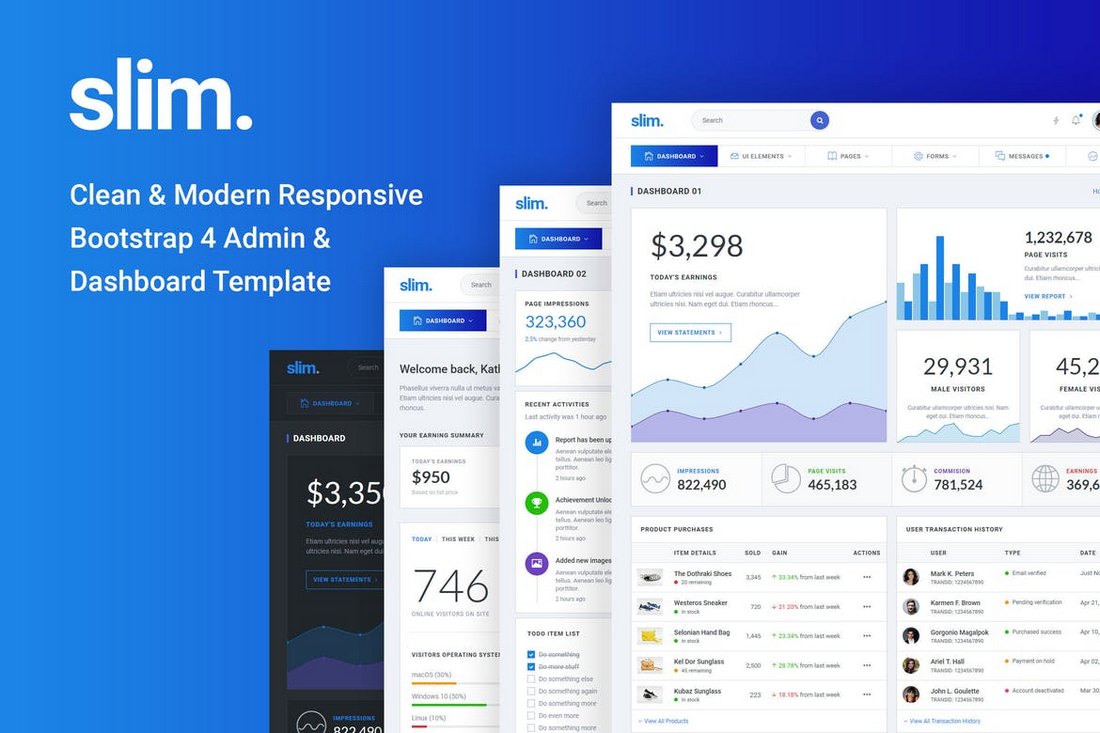 Detail Template Backend Bootstrap 4 Nomer 34