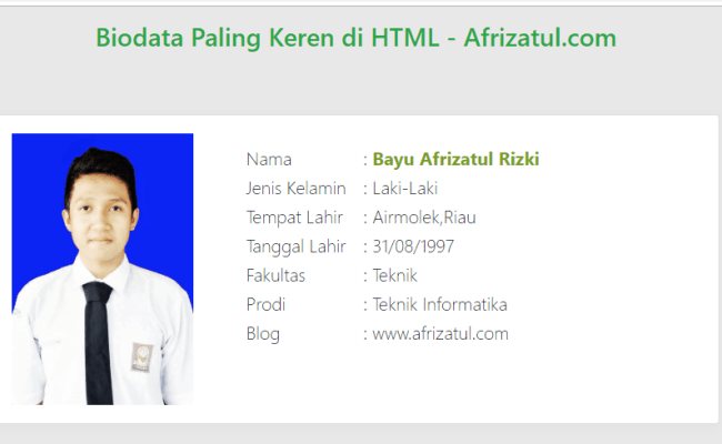 Detail Template Biodata Diri Koleksi Nomer 18