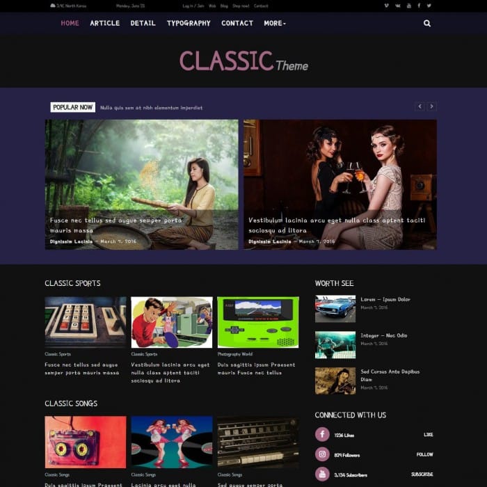 Detail Template Blogger Classic Nomer 11