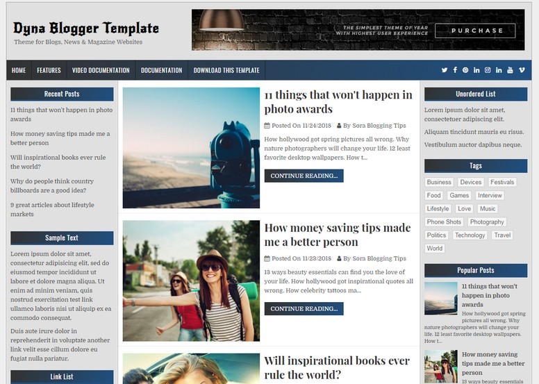 Detail Template Blogger Classic Nomer 6