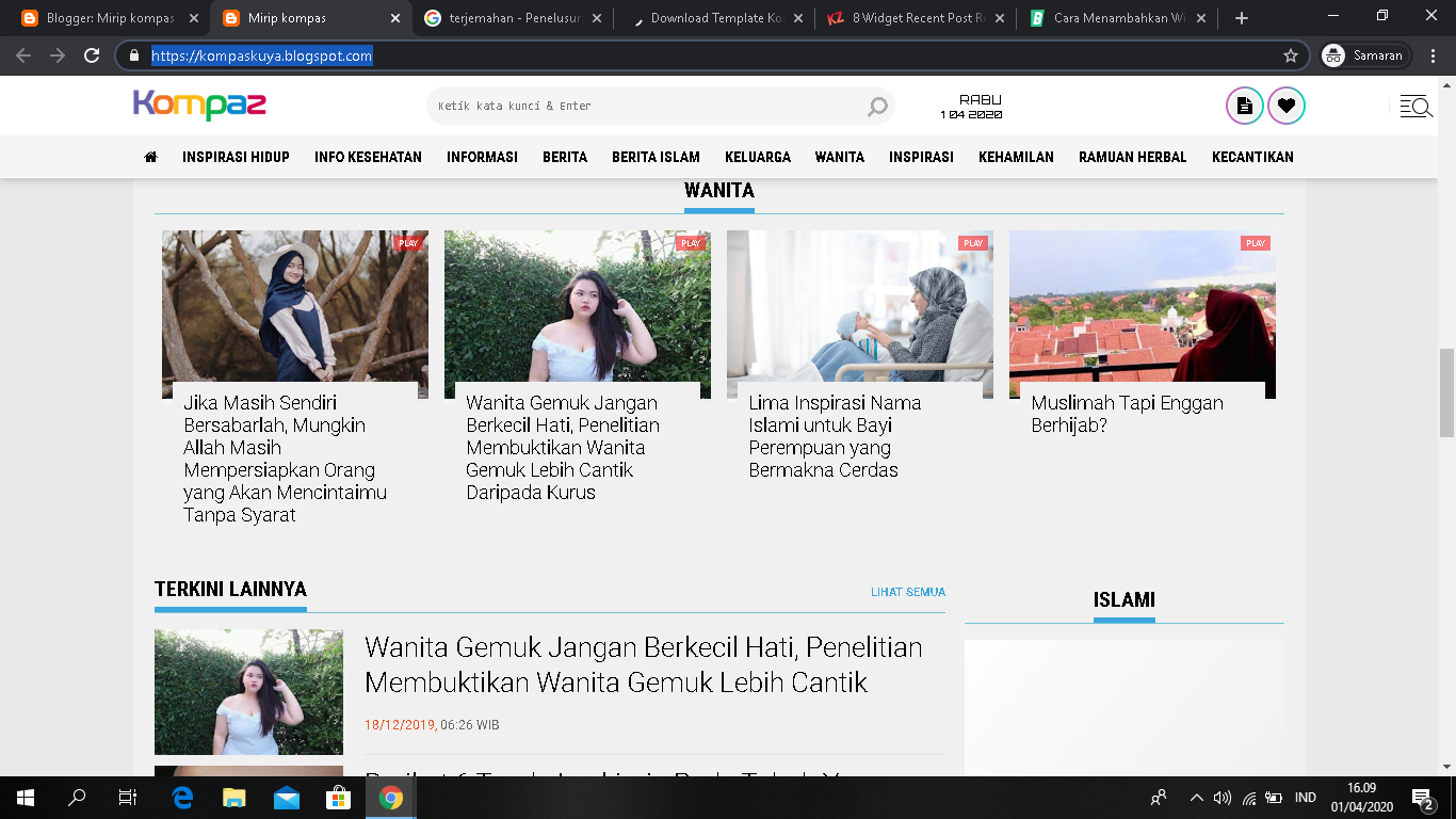 Detail Template Blogger Mirip Kompas Nomer 11