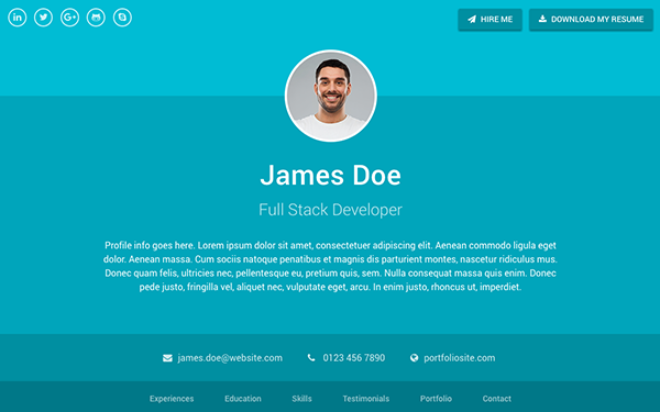 Detail Template Bootstrap Cv Nomer 11