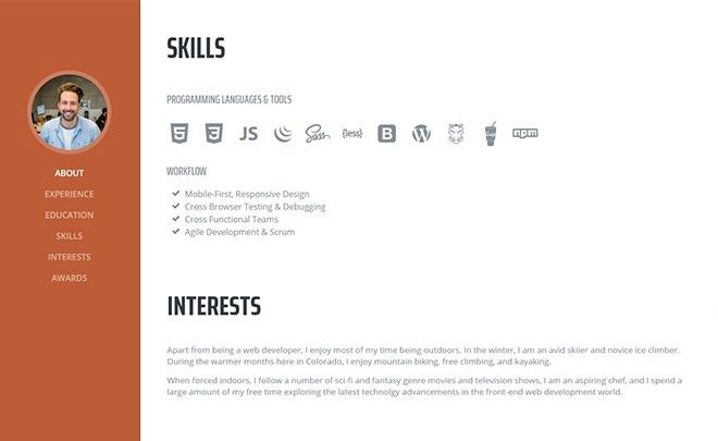 Detail Template Bootstrap Cv Nomer 12