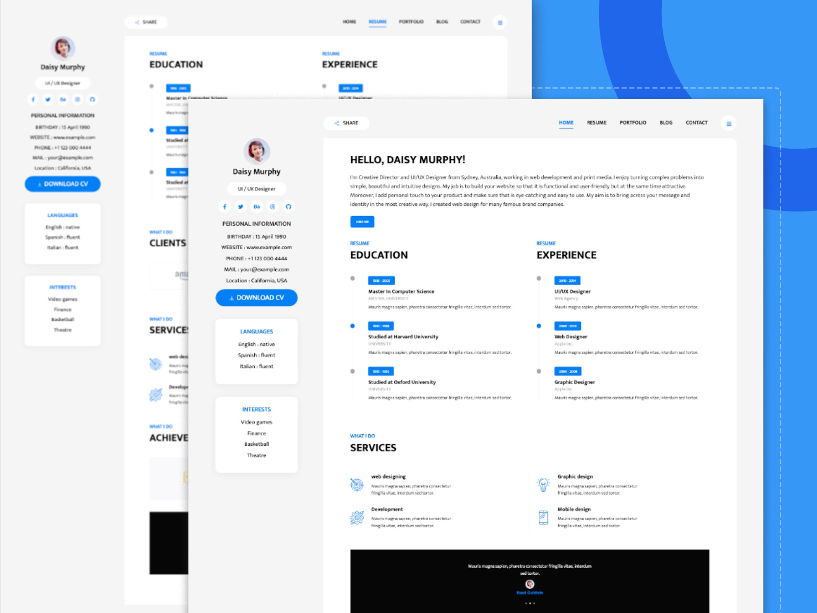 Detail Template Bootstrap Cv Nomer 13