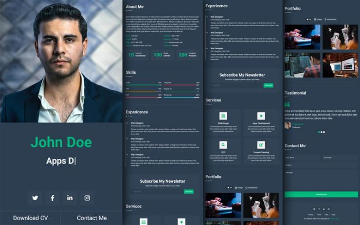 Detail Template Bootstrap Cv Nomer 16