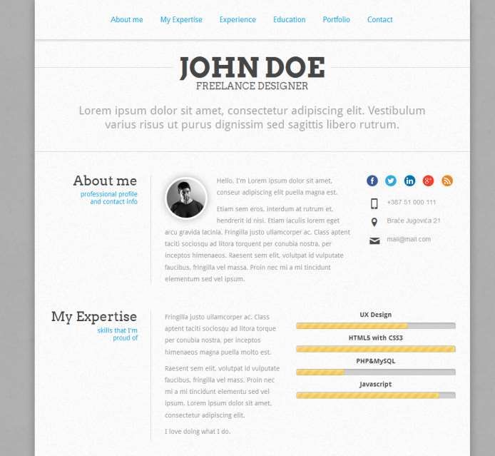 Detail Template Bootstrap Cv Nomer 22