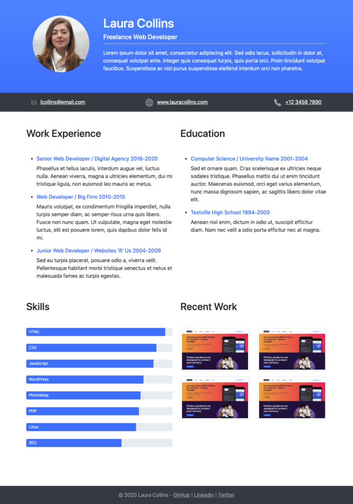 Detail Template Bootstrap Cv Nomer 23