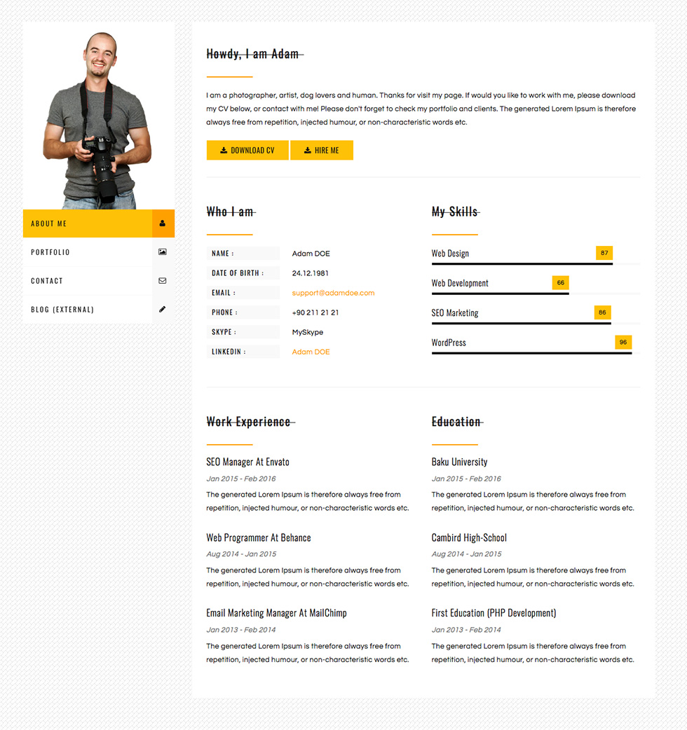 Detail Template Bootstrap Cv Nomer 25