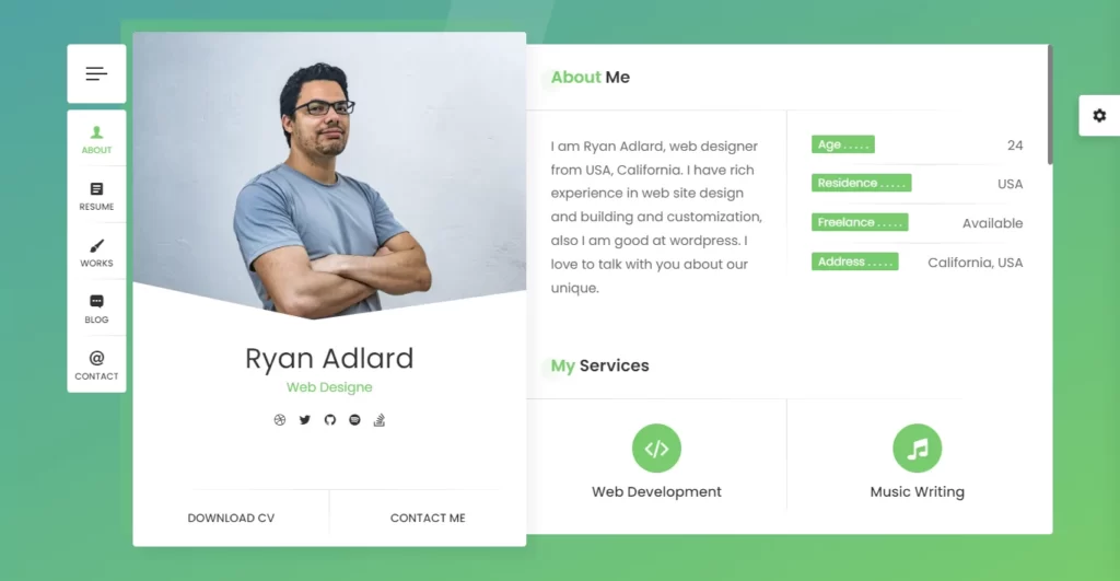 Detail Template Bootstrap Cv Nomer 33