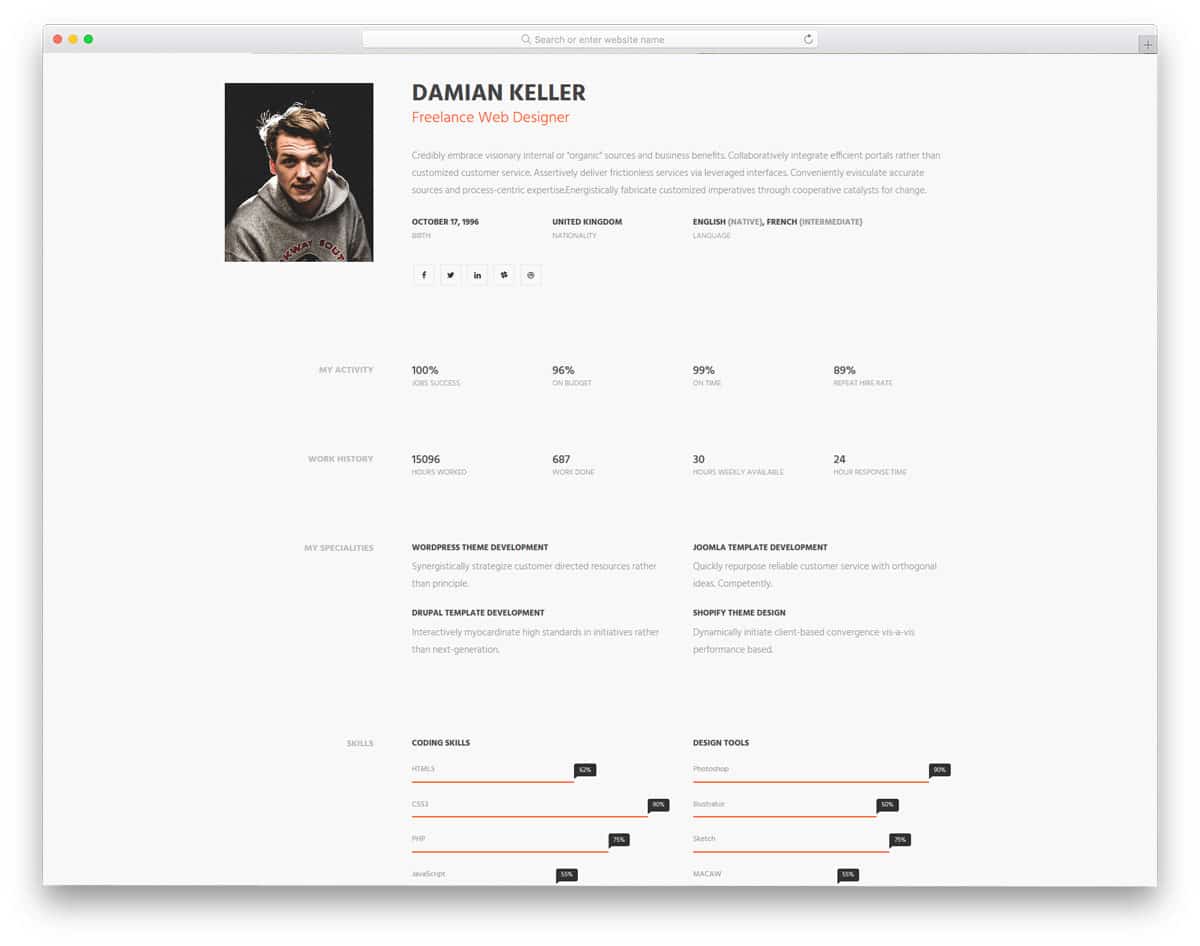 Detail Template Bootstrap Cv Nomer 44